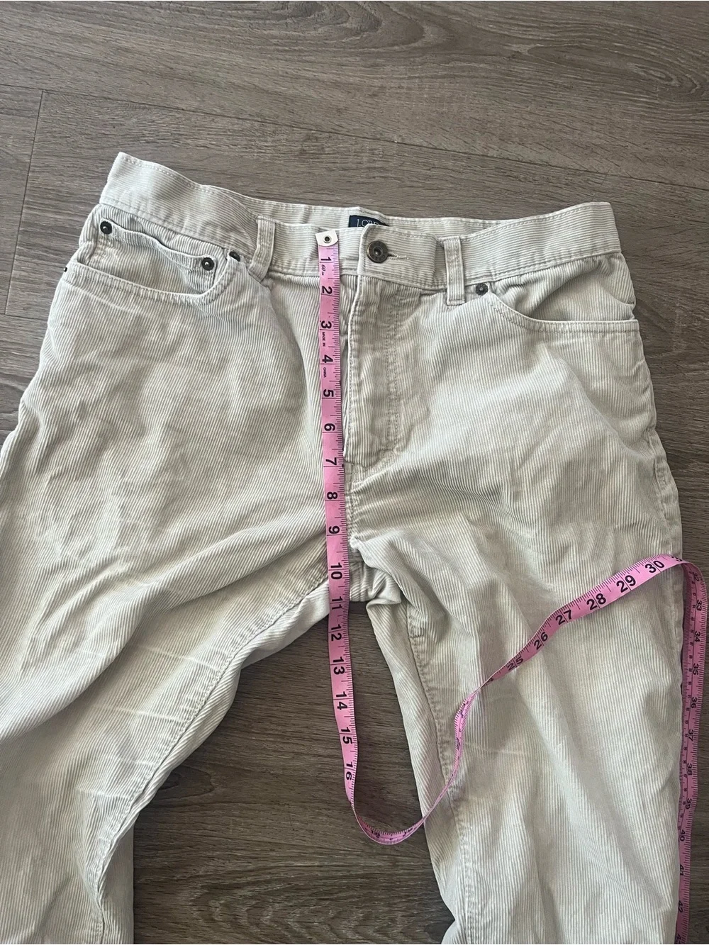 J.Crew The Sutton Mens 32x30 Ivory Corduroy Straight Leg Pants Cotton Mid Rise